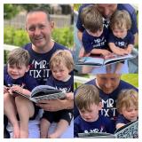 Mens Mr Break Father Son Matching Shirts Daddy and Me (XL) Blue