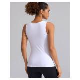 ATTRACO Womens Maternity Tank Tops with Built in Bra Sleeveless Pregnancy Tank Top White M