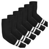 SATINIOR 6 Pairs UV Sun Protection Arm Sleeves for Men Women Reflective Cooling Compression Sleeves Golf Outdoor Sports(Black)