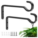 saffruff 6 Inch 2 Pack Heavy Duty Outdoor Plant Hangers for Hanging Baskets, Iron Plant Brackets for Hanging Plants Outside, Metal Plant Hooks Plant Wall Hooks for Hanging Lantern, Bird Feeder