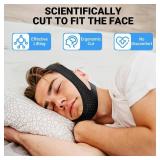 OHALEEP Chin Strap for Sleeping Comfortable Stop Snoring Solution, Snore Stopper Adjustable, Anti Snoring Devices Breathable and Reusable, Anti Snore Chin Strap for CPAP Users, Black, M