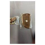 OLLEN Genuine Leather No Screws Key Fob Cover Fit for BMW 5 6 7 Series X1 X2 X3 X5 X6 GT Series etc, Blade Shape, Brown