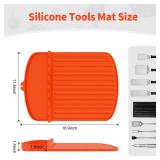 Silicone Griddle Tools Mat for Blackstone,16.9\"x 11.8\" Spatula Mat with Drip Pad,Heat-Resistant Grill BBQ Caddy Utensils Holder for Kitchen,Cooking & Countertop,Side Shelf Mat Blackstone Aceessories