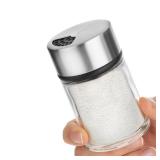 Salt Shaker or Pepper Shaker with Adjustable Pour Holes - Stainless Steel Spice Dispenser - Perfect for Pink Himalayan, Table Salt, Black and White Pepper. (2.4 oz)
