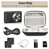 Linpr Digital Camera Case for CAMKORY, KODAK PIXPRO FZ45/FZ55, Canon IXUS 285 HS, Lecran, Small Travel Compact Camera Holder with Mesh Pocket for Accessories SD Card (Black-PU)