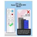HP00 HP01 New Remote Control Replacement for Dyson Pure Hot+Cool Fan Purifying Heater, Part NO.967197-13 (Only for Sliver)