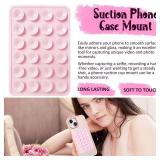 Anteel 2 Pack Silicone Suction Phone Case Mount, Silicon Adhesive Suction Cup Phone Mount, Non Slip Sticky Phone Grip for Cellphone, Strong Grip Holder for Selfies and Videos (LightPink&White)