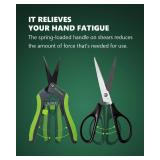 STAYGROW 2pcs 6.5\" Pruning Shears for Gardening, Ultra Sharp Garden Scissors for Precise Cuts, Stainless Steel Bonsai Clippers with Spring Loaded, 6.5 Inch Garden Shears (1pc Straight & 1pc Curved)