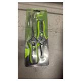 STAYGROW 2pcs 6.5\" Pruning Shears for Gardening, Ultra Sharp Garden Scissors for Precise Cuts, Stainless Steel Bonsai Clippers with Spring Loaded, 6.5 Inch Garden Shears (1pc Straight & 1pc Curved)