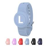 Waterproof Bracelet for AirTag Kids, Personalized Initial Letter Hidden Holder Compatible with Air Tag, Silicone Case for Airtag Adjustable Anti-Lost GPS Tracker for Toddler Child Elder, L