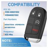 Smart Key Fob Replacement Fits for Jeep Renegade 2015 2016 2017 2018 2019 2020 2021 2022 Proximity Keyless Entry Remote Control 433 Mhz M3N-40821302 68266733AA 6FD98DX9AA 6BY88DX9AA