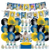 Madrid Football Party Supplies,Birthday Party Decorations for Soocer for Fans with happy birthday banner,cake topper ,balloons for Real Madrid party decorations