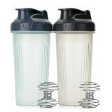 Mr. Pen- Shaker Bottles for Protein Mixes, 28 oz, 2 Pack, Clear, Protein Shaker Bottle with Wire Whisk Ball, Blender Bottle