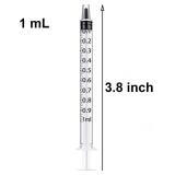 White 1ml 1cc Plastic Syringe No Needle Syringe for Pets Oral, Refilling, Oil or Glue Applicator, Measuring or Transfering Tiny Amount of Liquids, Without Cap