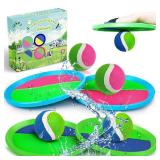 Jalunth Ball Catch Set Game Toss Paddle - Beach Toys Back Yard Outdoor Games Lawn Backyard Target Throw Catch Sticky Mitt Set Age 3 4 5 6 7 8 9 10 11 12 Years Old Boys Girls Kids Easter Gifts