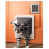LIBBEPET Cat Door Interior Door, Indoor Cat Doors, X-Large Pet Doors for Cats Up to 25 lbs(Frame Size 9.8\" x 11.6\"), Upgraded 4 Way Locking Kitty Door for Interior & Exterior Doors, Easy to Install