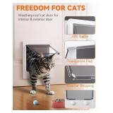 LIBBEPET Cat Door Interior Door, Indoor Cat Doors, X-Large Pet Doors for Cats Up to 25 lbs(Frame Size 9.8\" x 11.6\"), Upgraded 4 Way Locking Kitty Door for Interior & Exterior Doors, Easy to Install