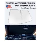 Proadsy 2025 Upgrade Front Windshield Sun Shade Foldable RAV4 Sunshade Protector Custom Fit 2019-2025 RAV-4 SUV Crossover, TRD Off-Road, LE XLE Premium Limited XSE Hybrid Adventure Prime Accessories