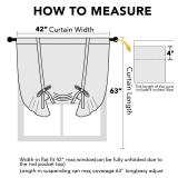 H.VERSAILTEX Pure White Curtains Thermal Insulated Tie Up Window Shade Light Reducing Curtains for Kitchen, Rod Pocket 2 Panels - 42\" Wide by 63\" Long