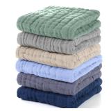 Unnivoll Muslin Baby Washcloths 6 Pack, 100% Cotton Wash Cloths for Babies, Large 12