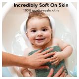 Unnivoll Muslin Baby Washcloths 6 Pack, 100% Cotton Wash Cloths for Babies, Large 12
