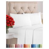 King Size 4 Piece Sheet Set - Comfy Breathable & Cooling Bed Sheets Set - Hotel Luxury Bedding for Women, Men, Kids, Teens, Boys & Girls - Deep Pockets, Ultra-Soft and Wrinkle Free - Oeko-Tex - White
