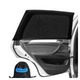 PEMOTech Car Window Shades(2 Pack)-Certified Car Side Window Sun Shades, UV Protection Breathable Spandex Baby Window Covers, Universal Fit Most (99%) of Cars, Protect Privacy for Family (27.2\"x39.8\
