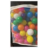Mixed Color Plastic Ball Set in Mesh Bag