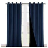 NICETOWN 100% Blackout Blinds, Laundry Room Decor Window Treatment Curtains, Thermal Insulated Energy Smart Drapes and Draperies for Villa, Hall and Studio, Navy Blue, Set of 2, 52 inches x 95 inches