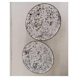 Redco set Of 2 Enamel 4qt Salad Bowls, Black Splatter