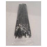 16-inch Premium Black Cable Ties - 100 Pack, Black