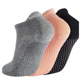 Rhyger Grip Socks for Yoga, Non Slip Pilates Socks with Grips for Woman, Ballet Barefoot Workout Anti Skid Athletic Socks