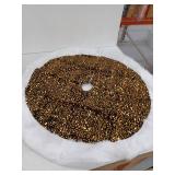 Holiday Decor Set - Nativity Scene & Gold Sequin Tree Skirt
