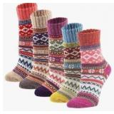 Vintage Style Winter Wool Socks 5 pack