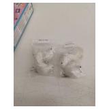 White Glittered Dove Ornaments with Feather Tails, Clip or Hang- Lot Of 4