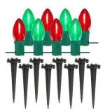 Vintage Christmas String Lights with Stakes