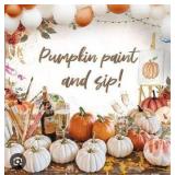 Fall Pumpkin Paint and Sip Party Backdrop