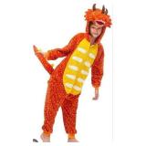 Orange Dragon Halloween Costume with Yellow Belly size Lg