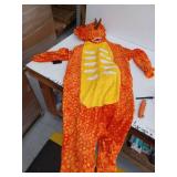 Orange Dragon Halloween Costume with Yellow Belly size Lg