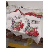 Christmas Lot- 2 Tea Towels And A Curtain