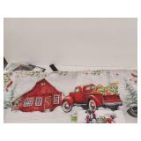 Christmas Lot- 2 Tea Towels And A Curtain