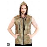 Gold Metallic Sleeveless Hoodie Size Med