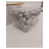 Silver Glitter Christmas Ball Ornaments