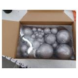 Silver Glitter Christmas Ball Ornaments