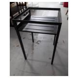 Black Metal Two-Tier Side Table