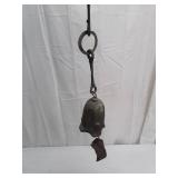 Antique Bronze Bell with Iron Clapper and Mounting Hardware