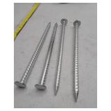 Galvanized Ring Shank Nails - Construction Grade Fasteners,14 inch long, 4 PCs
