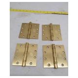PBB Brass Door Hinges 4-1/2x4-1/2 Set of 4
