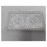 Cut Glass Napkin Holder with Starburst Pattern