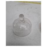 Cut Glass Dome Cover with Brass Handle
